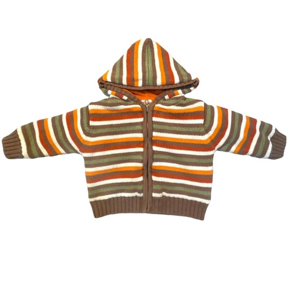 2006 Retired Gymboree Striped Hooded Sweater Jacket Baby 6-12 months - Picture 3 of 8